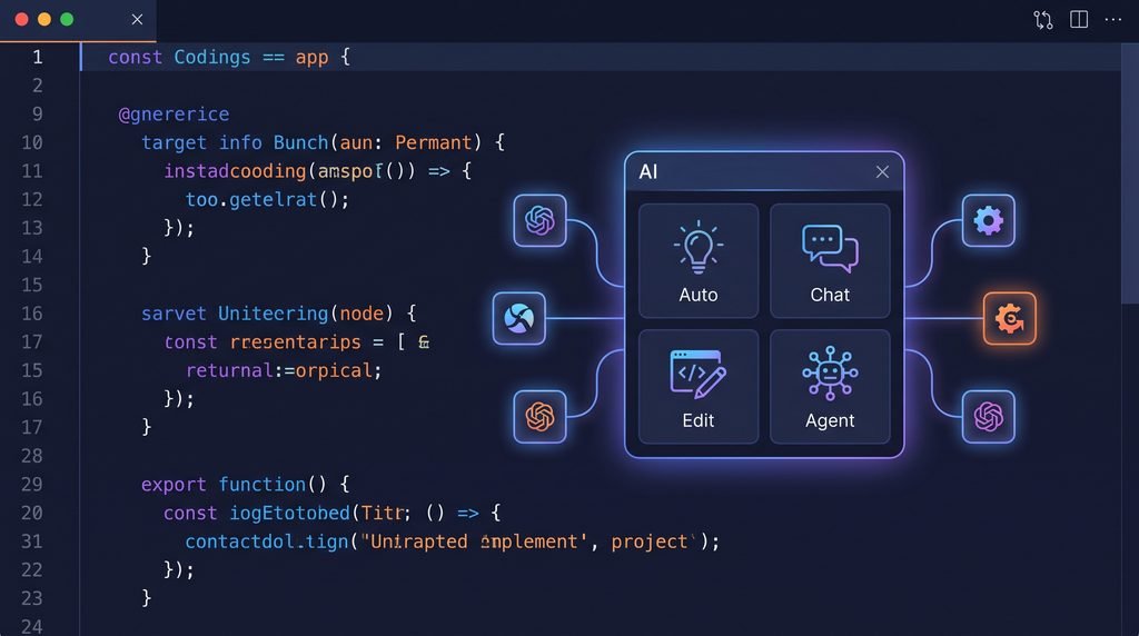 Open-source coding assistant with autocomplete chat and agent modes